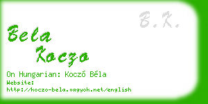 bela koczo business card